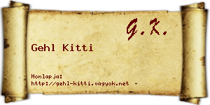 Gehl Kitti névjegykártya